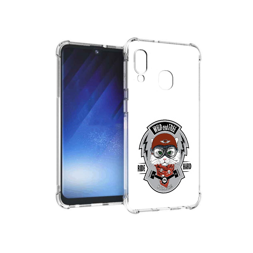 Чехол MyPads Tocco для Samsung Galaxy A20e кошка в шлеме (PT133424.505.404)