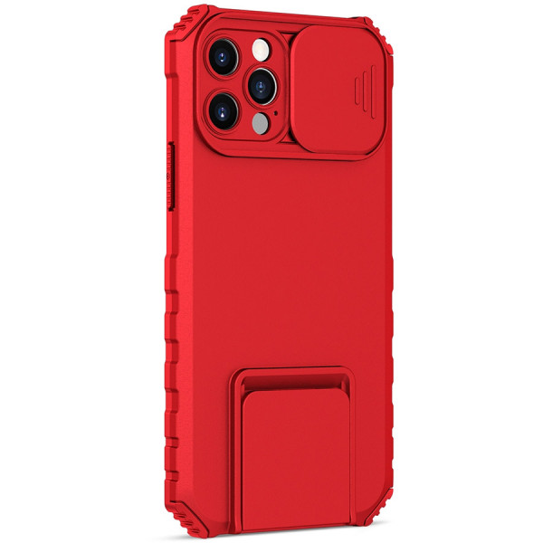 

Противоударный чехол-подставка Epik CamShield Holder для iPhone 13 Pro с защитой камеры, Красный