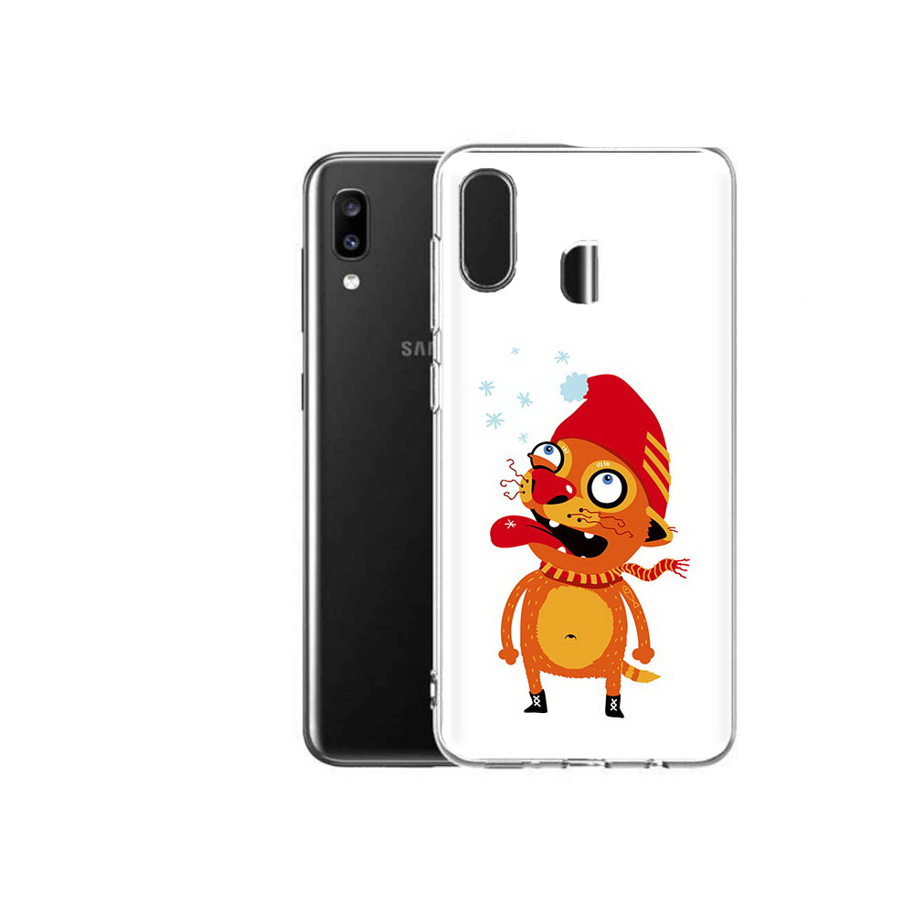

Чехол MyPads Tocco для Samsung Galaxy A20 Зимний кот, Прозрачный, Tocco