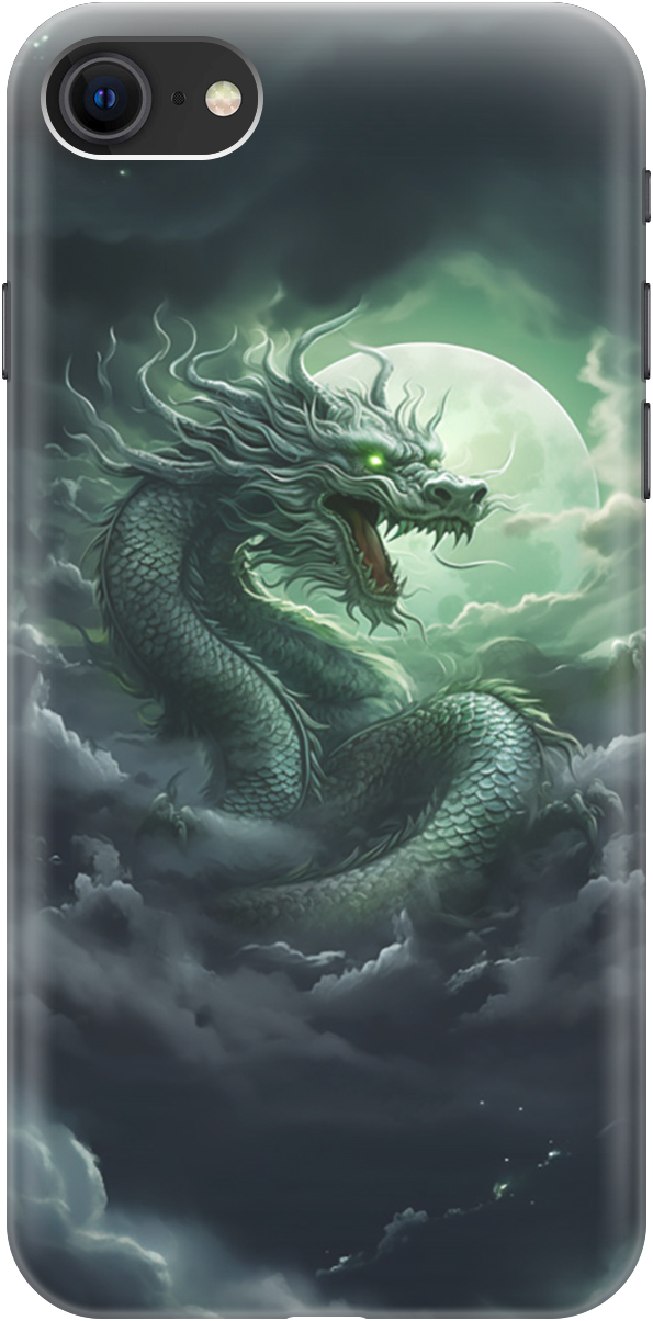 

Ультратонкий силиконовый чехол-накладка для Apple iPhone SE (2020) с принтом, Белый;зеленый;черный, 20001013