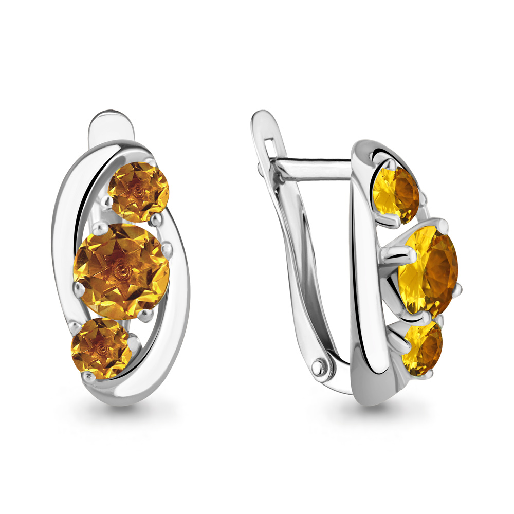 

Серьги из серебра с цитрином Aquamarine 4403106_925_р, 4403106_925_р