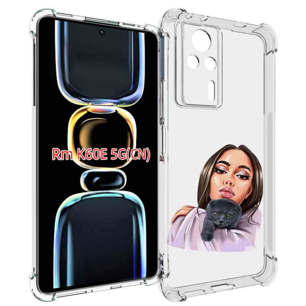 

Чехол MyPads нарисованная-девушка-с-котом женский для Xiaomi Redmi K60E, Tocco