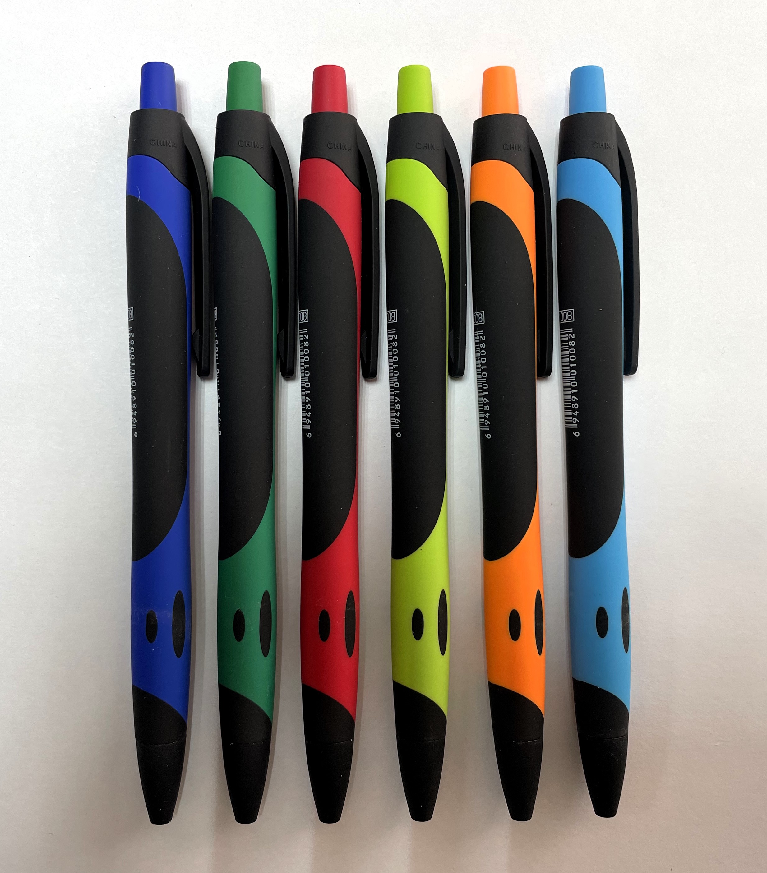 Ручка шариковая Vinson 1008 Fine автомат, синяя, 0,7 мм, soft touch, 6 штук