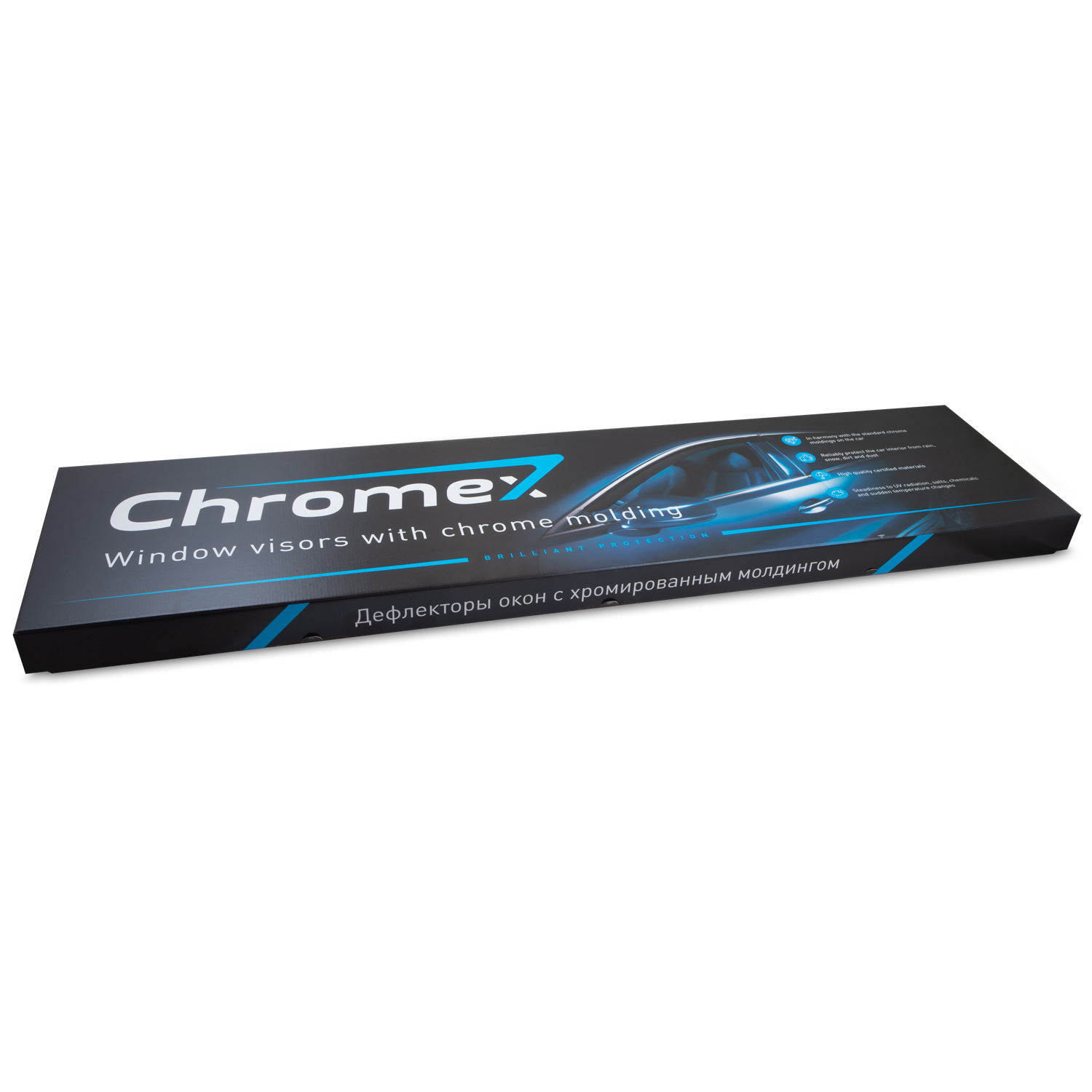 

Дефлекторы на окна CHROMEX с хром. молдингом Haval F7 внедорожник (2019-), 4шт.