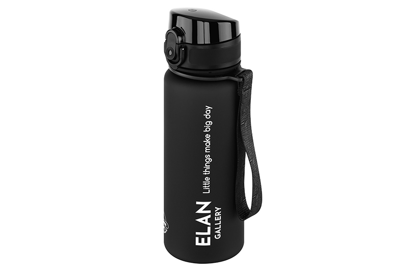 

Бутылка для воды Elan Gallery Style Matte 500 мл 6,5х6,5х23 см углубления, черная, Черный