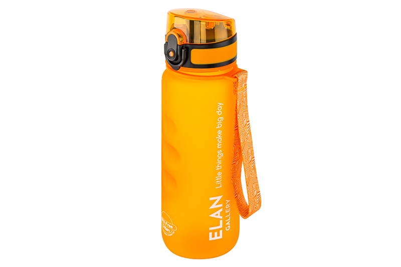 Бутылка для воды Elan Gallery Style Matte 500 мл 6,5х6,5х23 см углубления, оранжевая