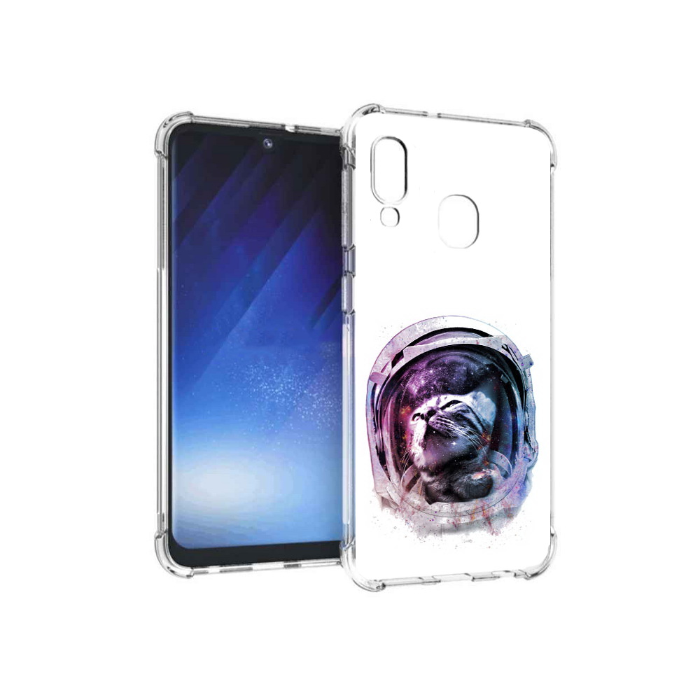 

Чехол MyPads Tocco для Samsung Galaxy A20e кот в шлеме (PT133424.505.396), Прозрачный, Tocco