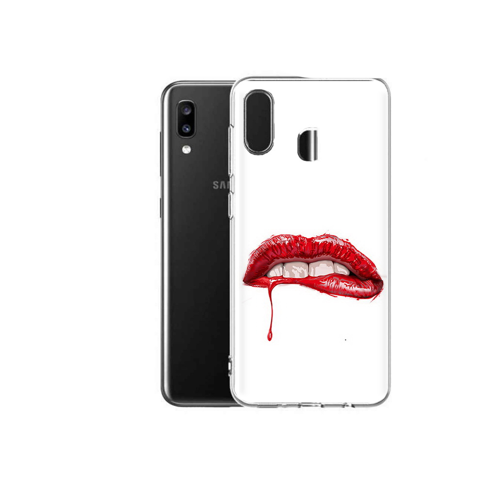 

Чехол MyPads Tocco для Samsung Galaxy A20 яркие красные губы, Прозрачный, Tocco