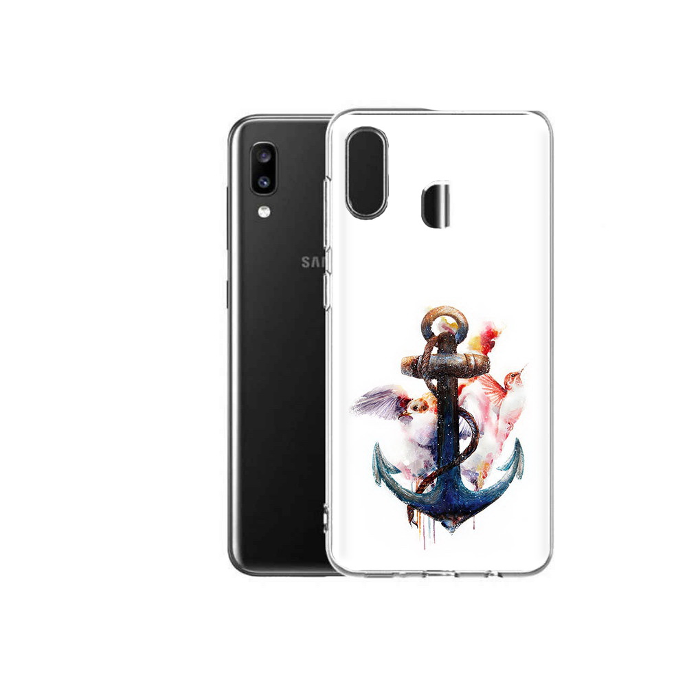 

Чехол MyPads Tocco для Samsung Galaxy A20 якорь с птицами, Прозрачный, Tocco