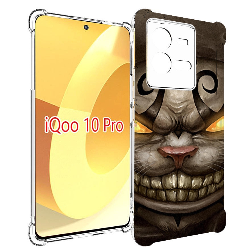 

Чехол MyPads злой котик с желтыми глазами для Vivo iQOO 10 Pro, Прозрачный, Tocco