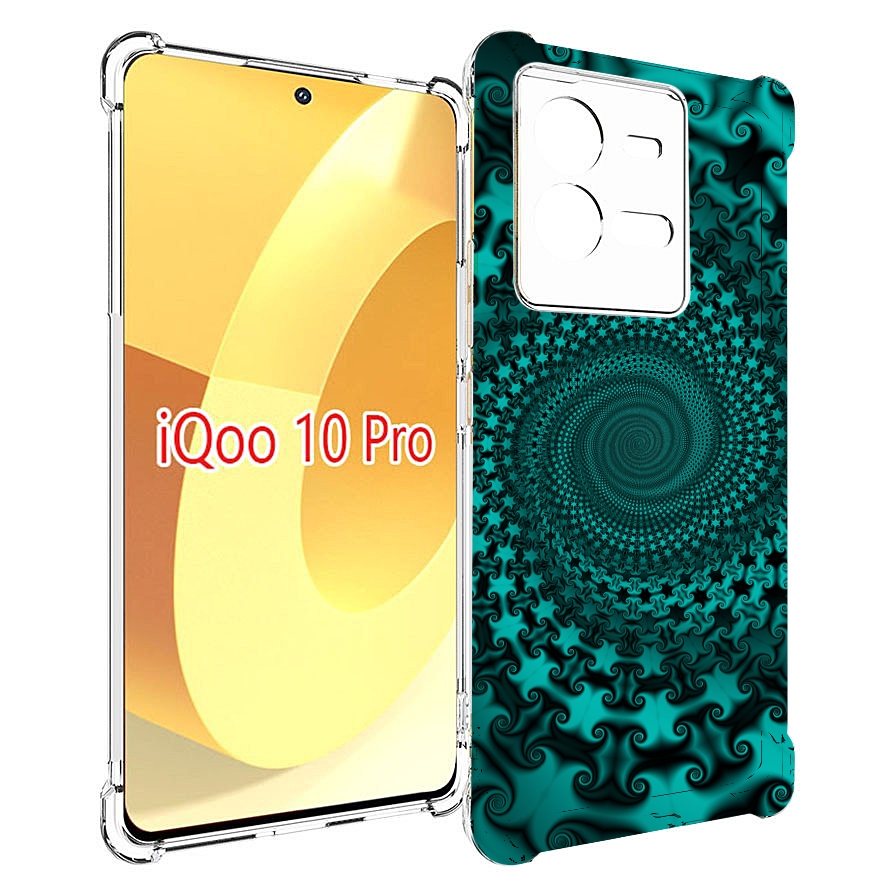 

Чехол MyPads зеленый-гипноз для Vivo iQOO 10 Pro, Прозрачный, Tocco