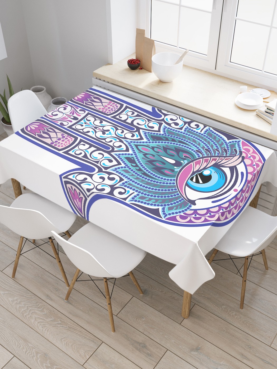 

Скатерть прямоугольная JoyArty "Защитный амулет" из сатена, 120x145 см, Защитный амулет