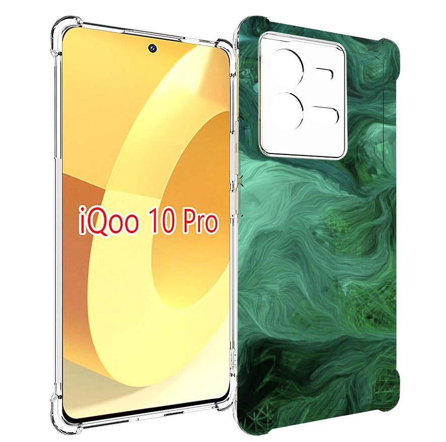 

Чехол MyPads зеленые нити для Vivo iQOO 10 Pro, Прозрачный, Tocco