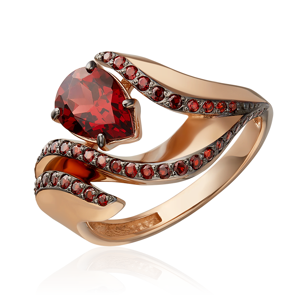 

Кольцо из золота р.17,5 PLATINA jewelry 01-5710-00-204-1110, гранат, 01-5710-00-204-1110
