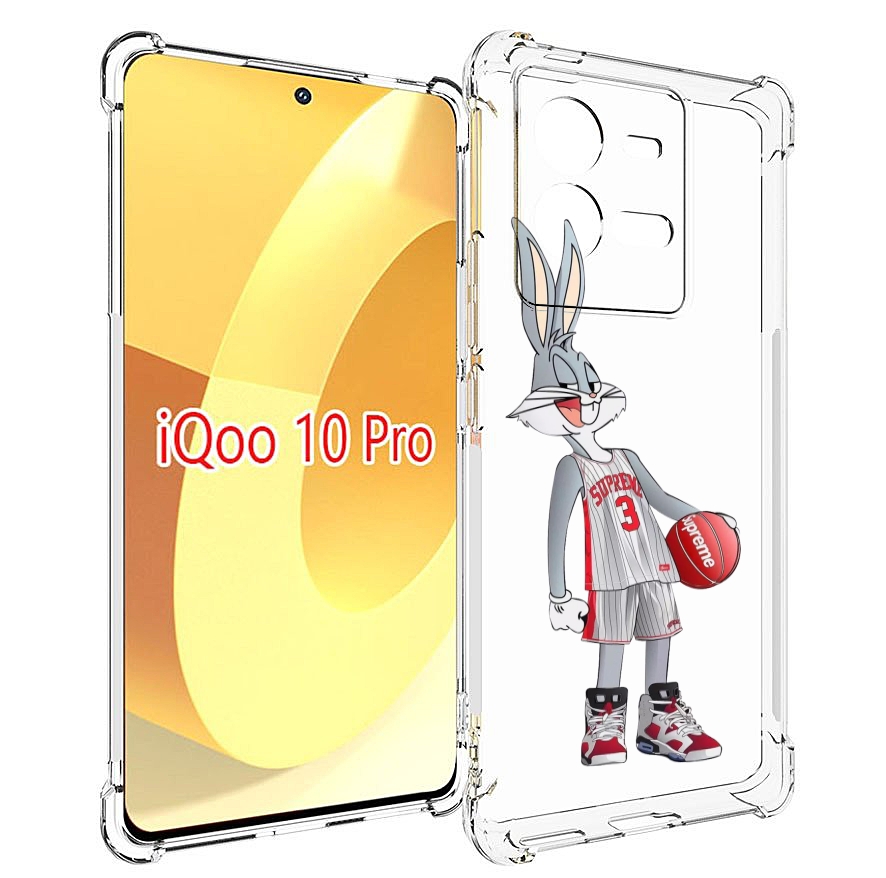 

Чехол MyPads заяц-баскетболист женский для Vivo iQOO 10 Pro, Прозрачный, Tocco