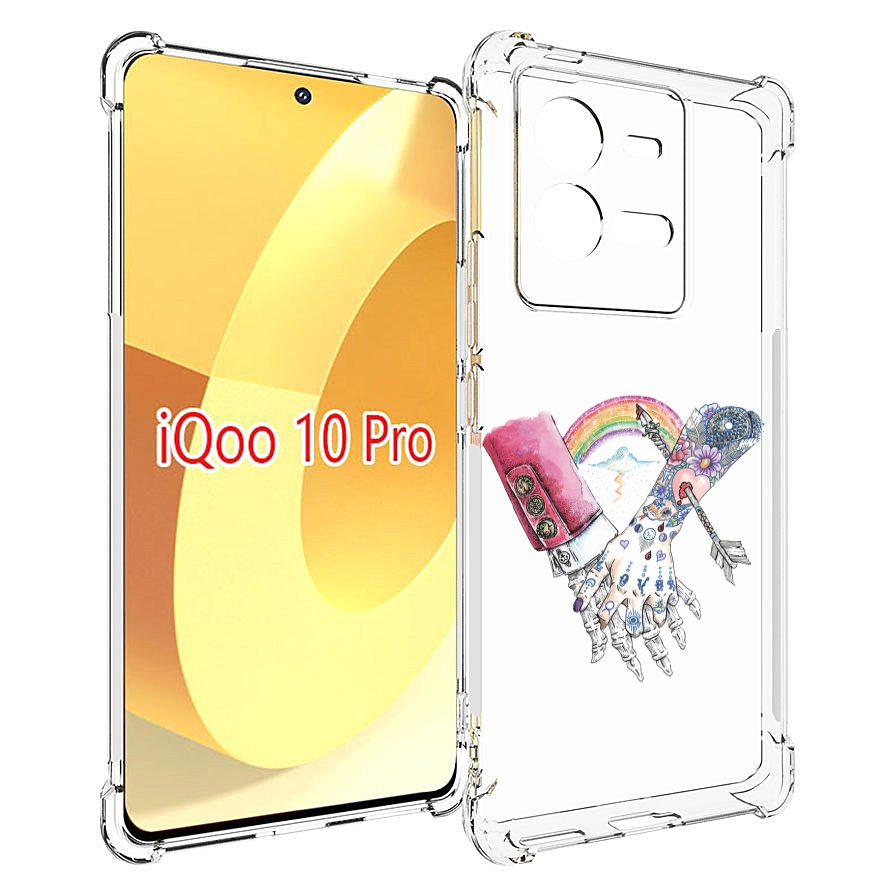 

Чехол MyPads абстракция руки в татуировках для Vivo iQOO 10 Pro, Прозрачный, Tocco