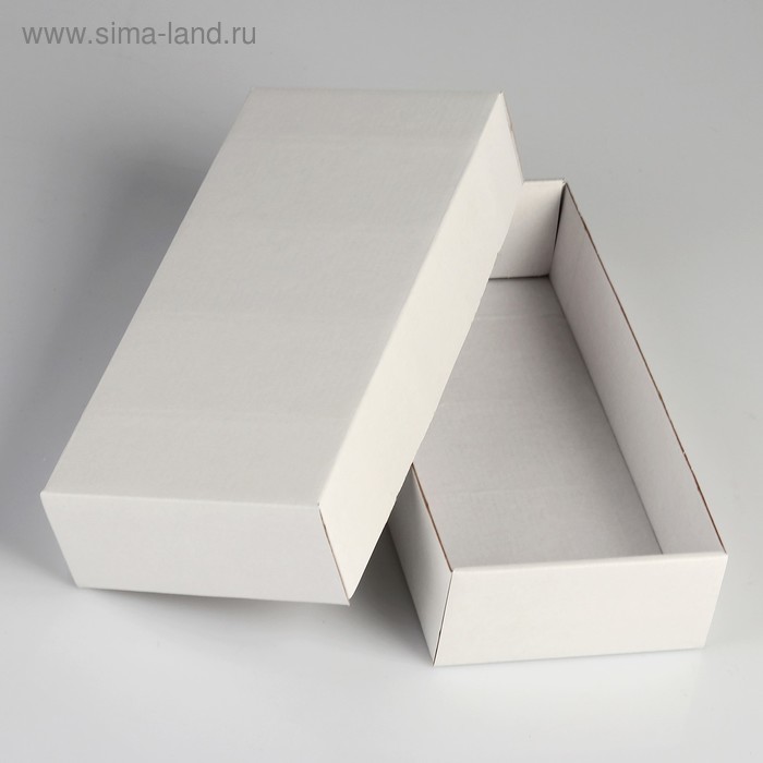 

Коробка сборная без печати крышка-дно белая без окна 24 х 11,5 х 4,5 см(5 шт.), Белый
