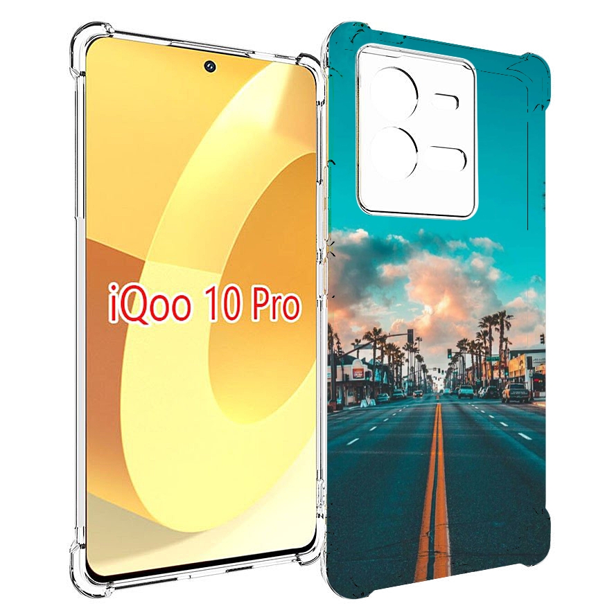 

Чехол MyPads дорога-в-лос-анджелес для Vivo iQOO 10 Pro, Прозрачный, Tocco