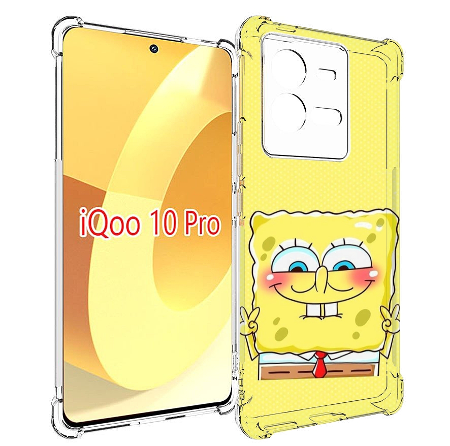 

Чехол MyPads довольный милый спанчбоб для Vivo iQOO 10 Pro, Прозрачный, Tocco