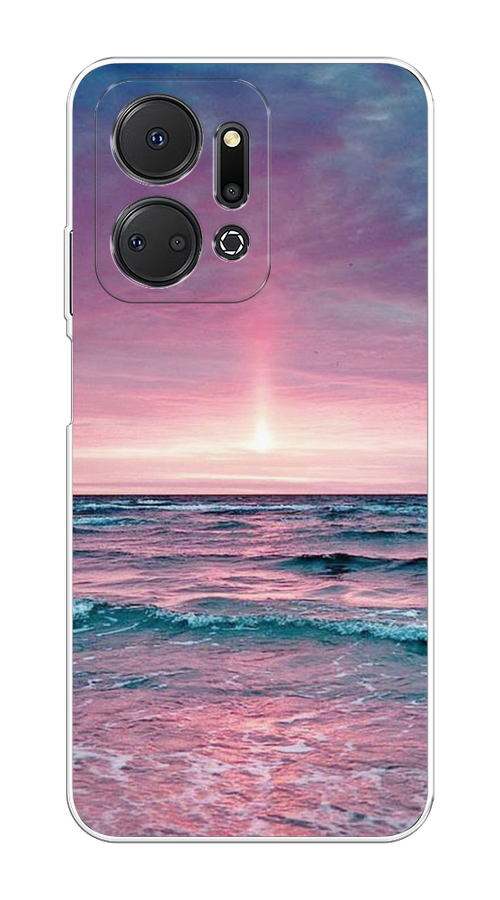 

Чехол на Honor X7A "Восход 3", Розовый;голубой, 6120650-2