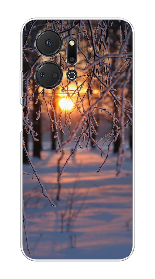 

Чехол на Honor X7A "Зима 7", Оранжевый;розовый;черный, 6120650-2
