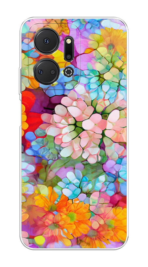 

Чехол на Honor X7A "Цветы витраж", Оранжевый;розовый;голубой, 6120650-3