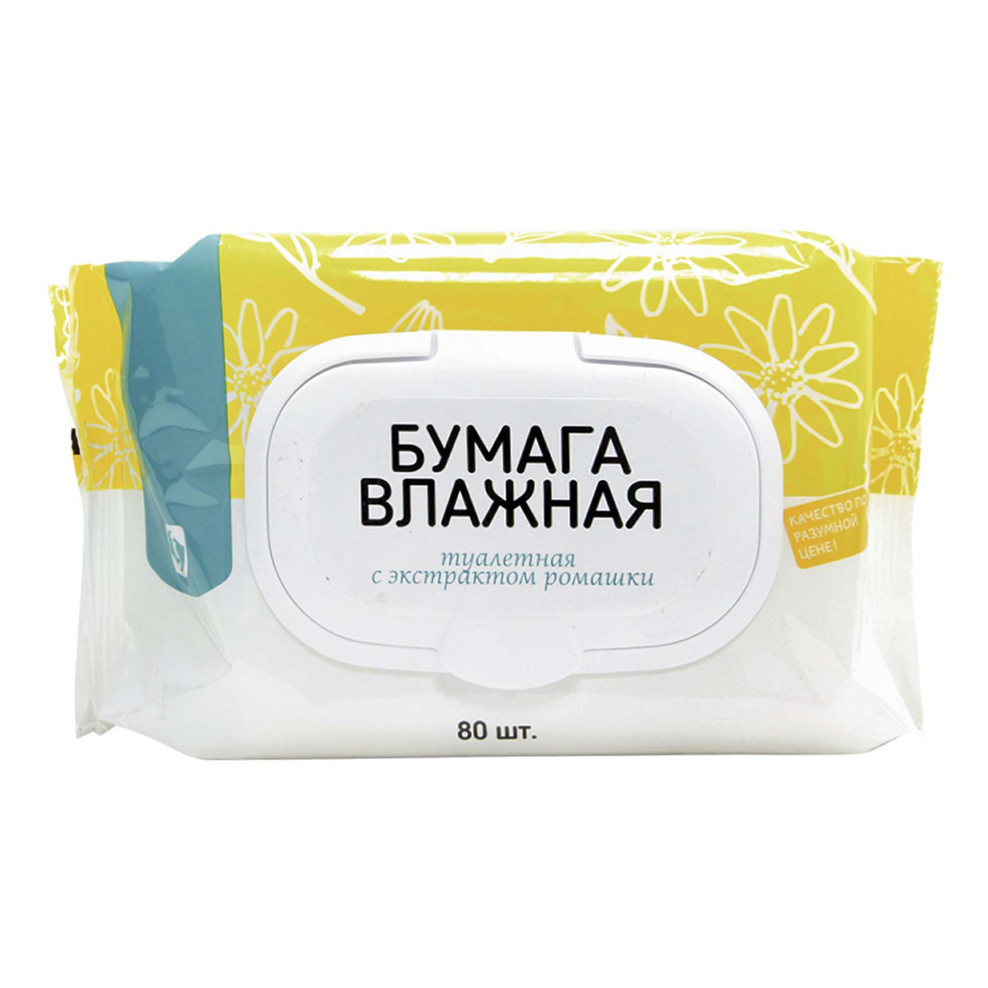 

Влажная туалетная бумага Командор ромашка 80 шт