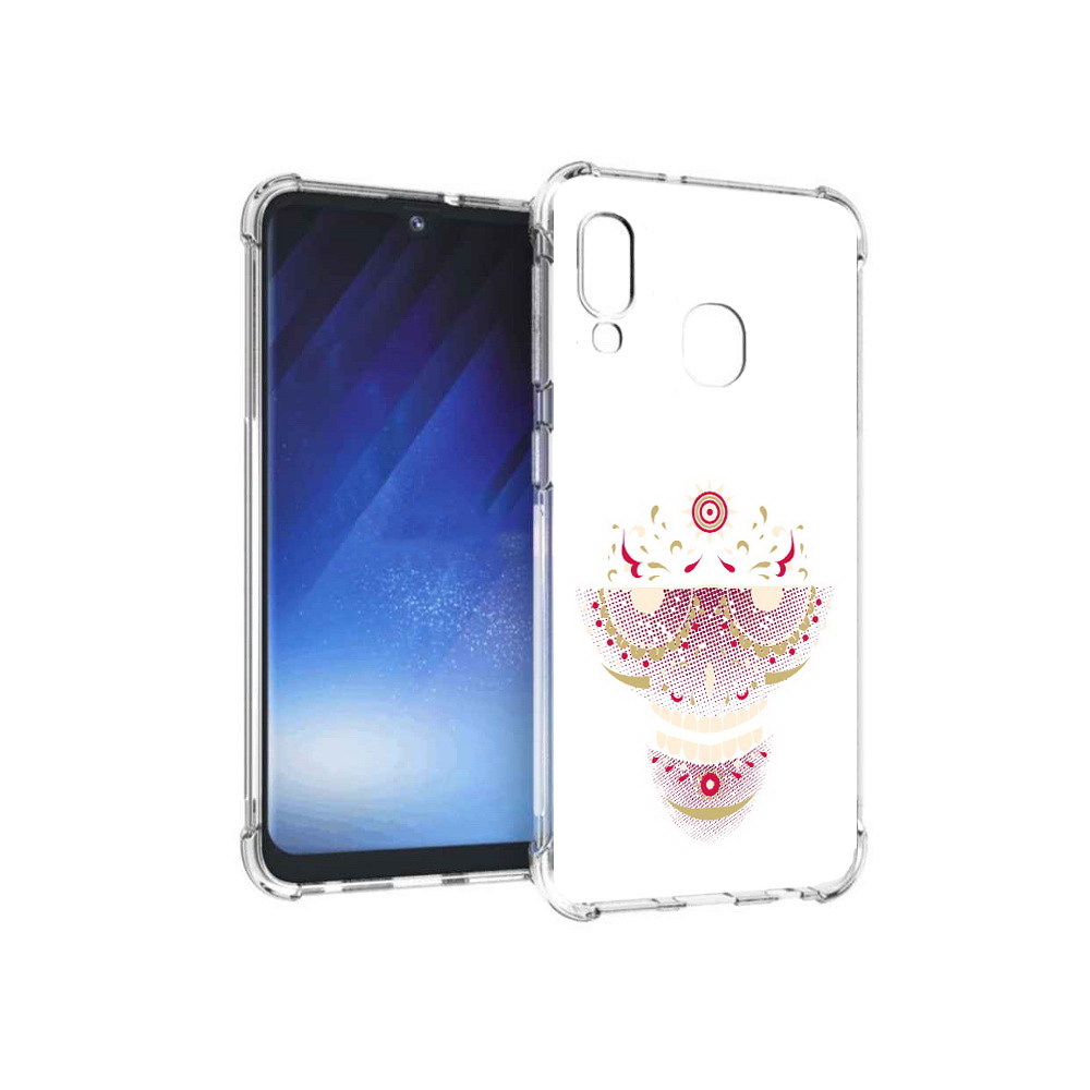 

Чехол MyPads Tocco для Samsung Galaxy A20e карнавальный скелет абстракция, Прозрачный, Tocco