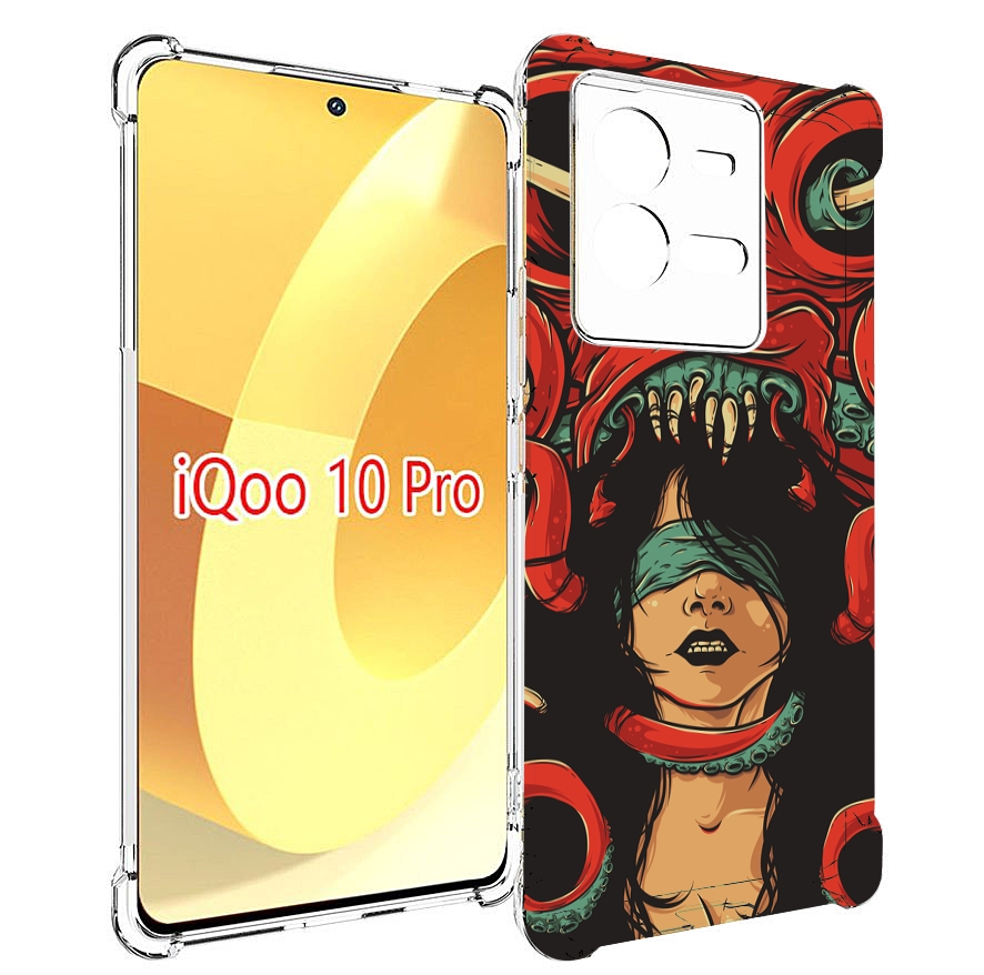 

Чехол MyPads девушку-съедает-осьминог для Vivo iQOO 10 Pro, Прозрачный, Tocco