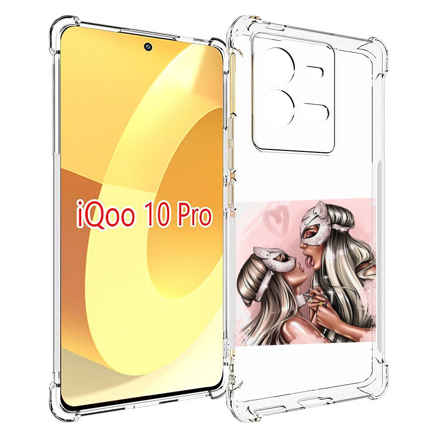 

Чехол MyPads девушки-поцелуй женский для Vivo iQOO 10 Pro, Прозрачный, Tocco