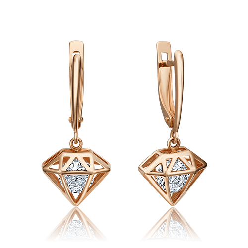 

Серьги из красного золота с фианитом PLATINA jewelry 02-4511-00-501-1110-38, 02-4511-00-501-1110-38