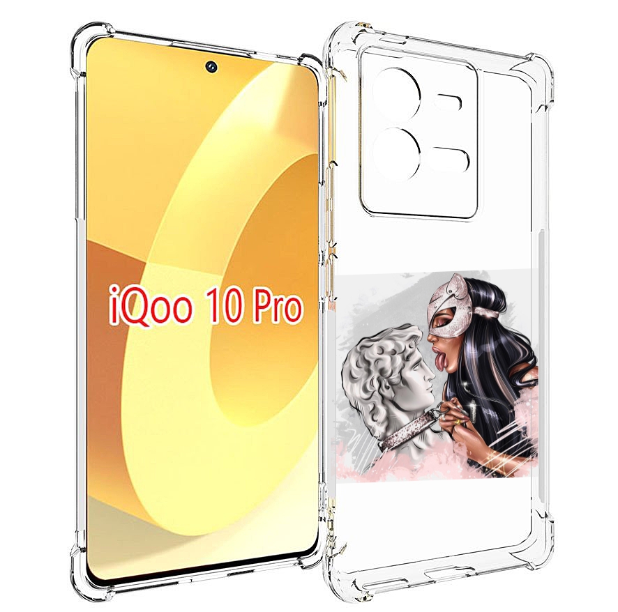 

Чехол MyPads девушка-флирт женский для Vivo iQOO 10 Pro, Прозрачный, Tocco