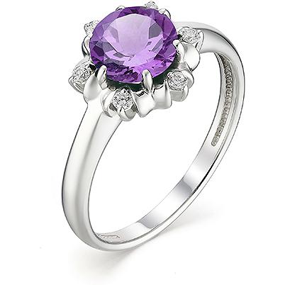 

Кольцо из серебра с аметистом р. 19 АЛЬКОР 01-1162_00АМ-00, 01-1162/00АМ-00