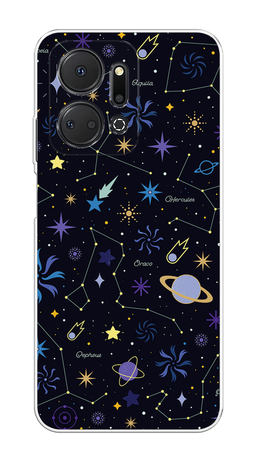 

Чехол на Honor X7A "Цветной космос", Желтый, 6120650-2