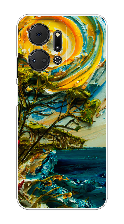 

Чехол на Honor X7A "Солнце живопись", Желтый;синий, 6120650-4
