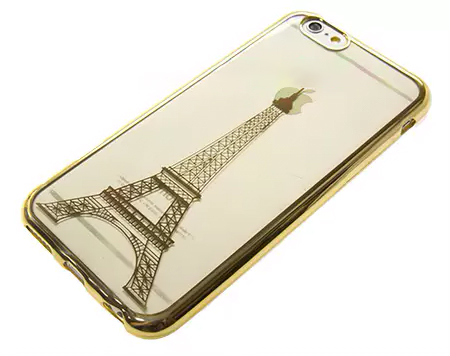 

Силиконовый чехол Golden для iPhone 6/6S с узором в тех/уп., Бежевый