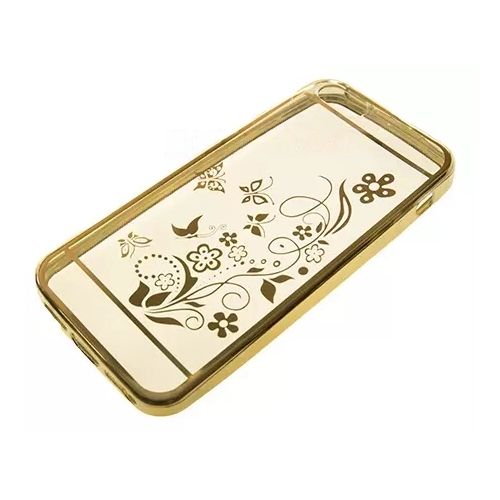 

Чехол силиконовый Golden для iPhone 5/5S с узором в тех/уп., Золотистый