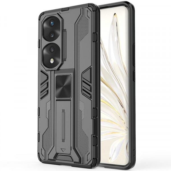 

Противоударный чехол-подставка Epik Galvatron для Honor 70 Pro с защитой камеры, Черный