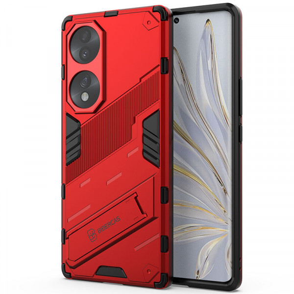 

Противоударный чехол-подставка Epik Megatron для Honor 70 с защитой камеры, Красный