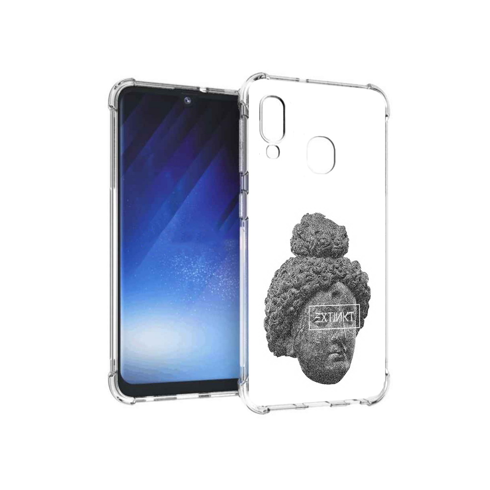 

Чехол MyPads Tocco для Samsung Galaxy A20e каменное лицо девушки (PT133424.505.383), Прозрачный, Tocco