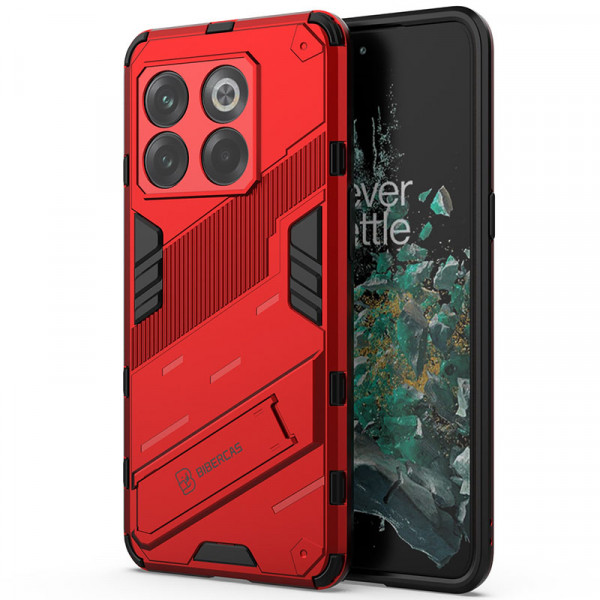 

Противоударный чехол-подставка Epik Megatron для OnePlus 10T / Ace Pro с защитой камеры, Красный
