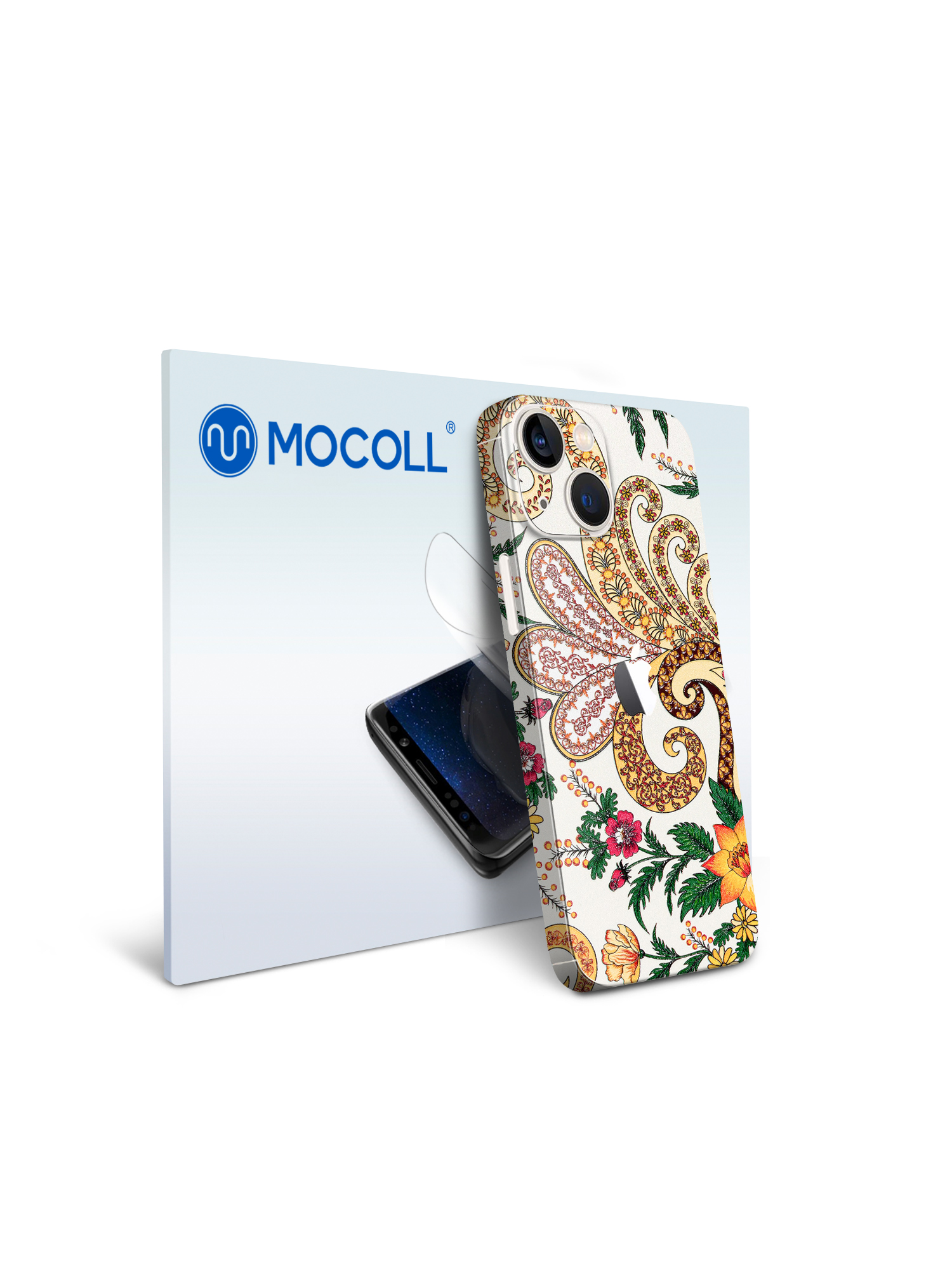 

Гидрогелевая защитная пленка MOCOLL для задней панели Apple iPhone 13 Богемный узор Планта
