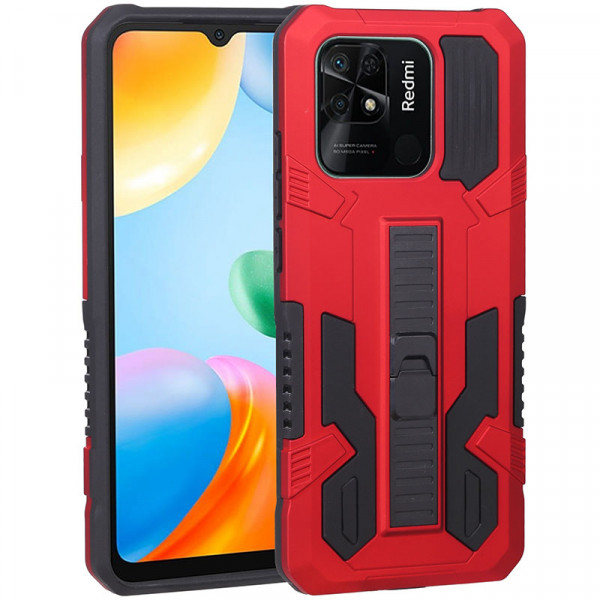 

Противоударный чехол-подставка Epik Ironhide для Xiaomi Redmi 10C, Красный