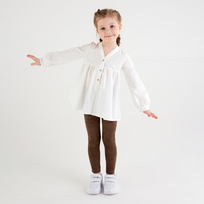 фото Леггинсы для девочки minaku: casual collection kids, цвет коричневый, рост 146 см