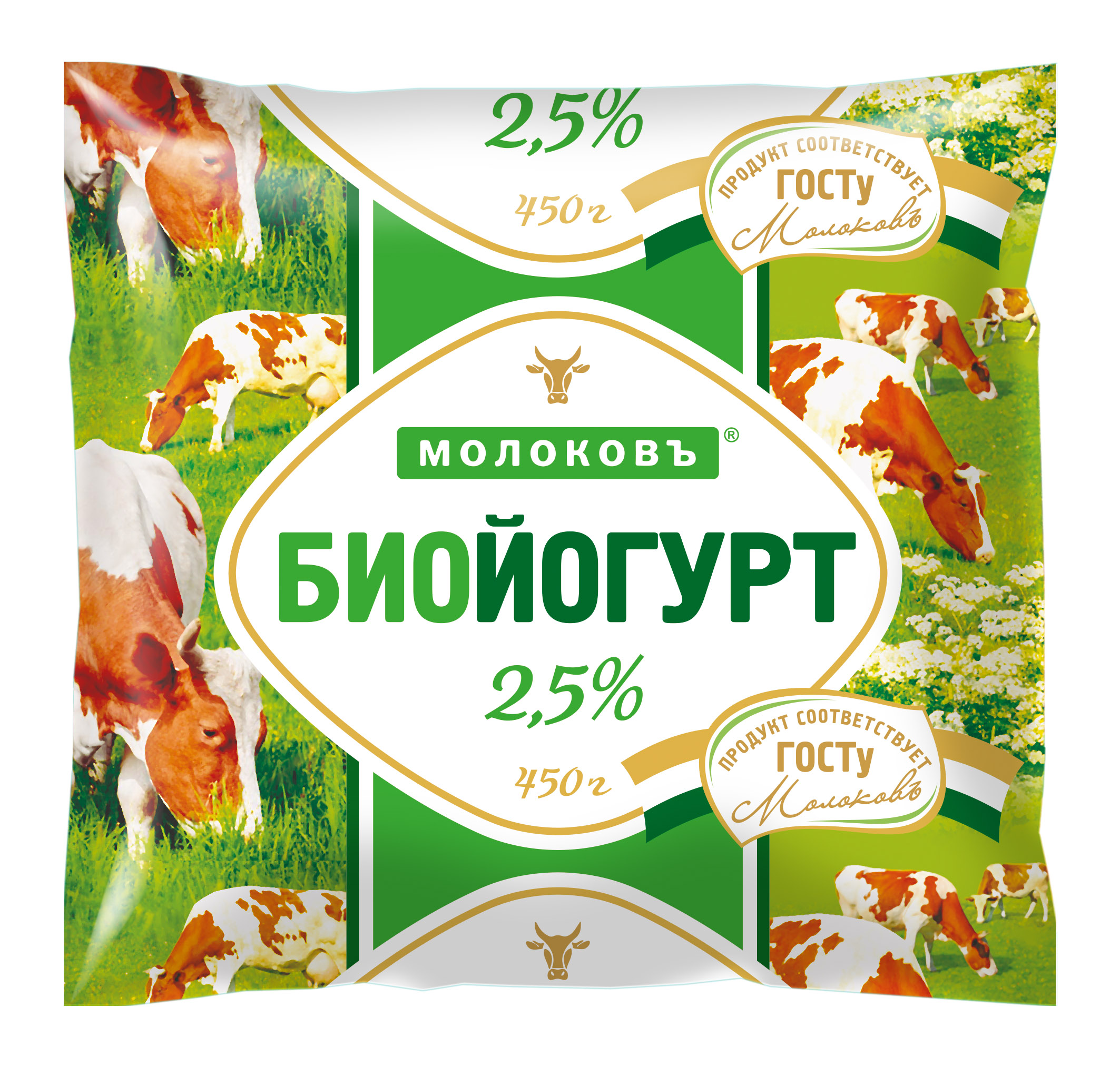 

Питьевой биойогурт Молоковъ натуральный 2,5% бзмж 450 г