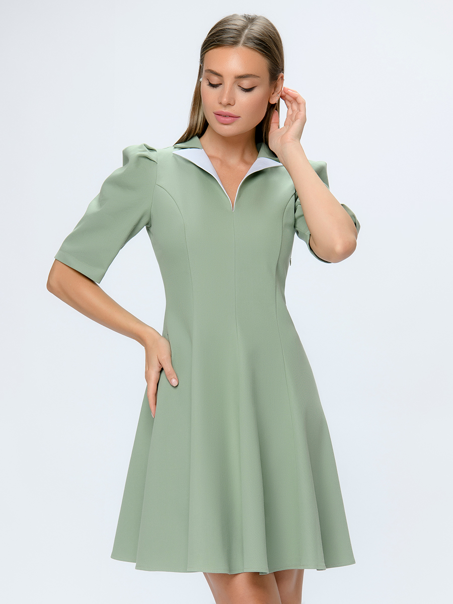 Платье женское 1001dress 102670 зеленое 50 RU