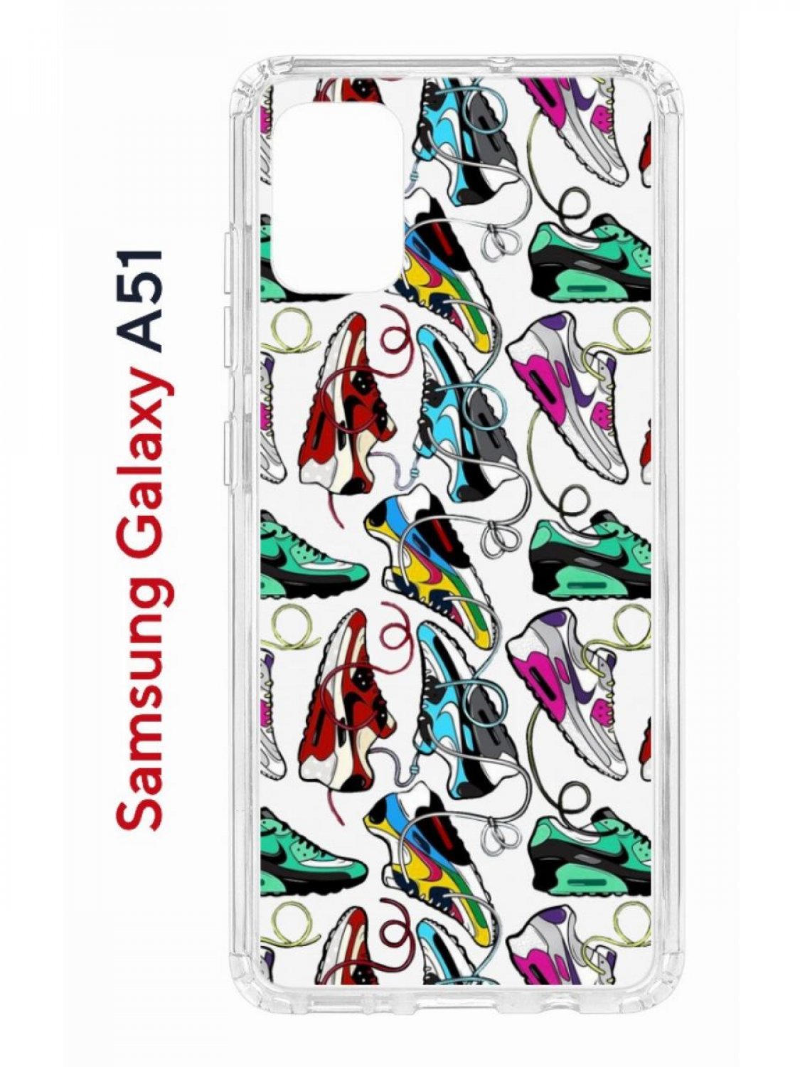 Чехол на Samsung Galaxy A51 Kruche Print Кроссы Nike Air Max, противоударный бампер