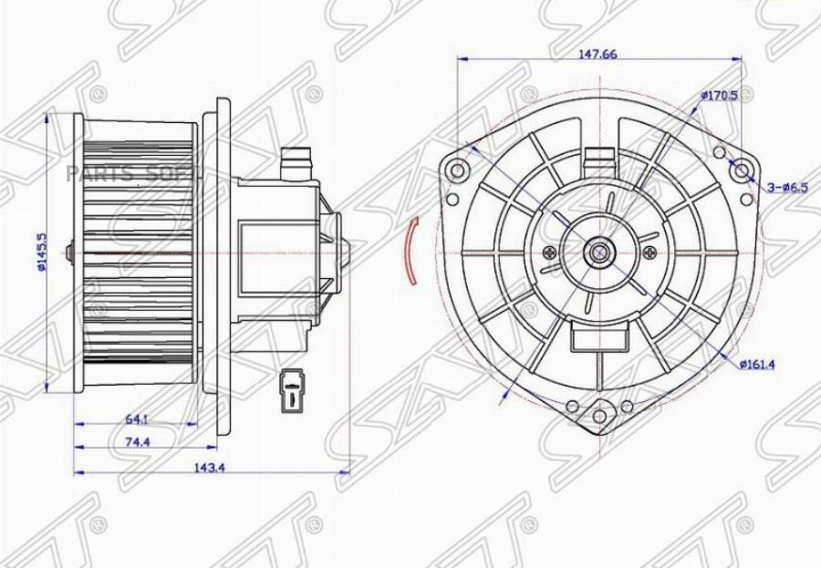 

SAT Мотор отопителя салона CHEVROLET AVEO 02- W A/C