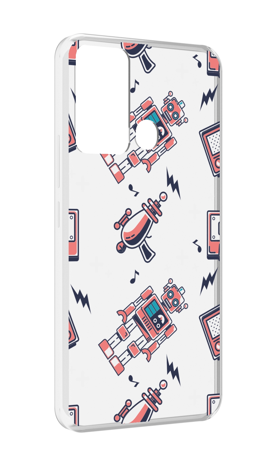 

Чехол MyPads мини-роботы для Infinix Hot 12i, Прозрачный, Tocco