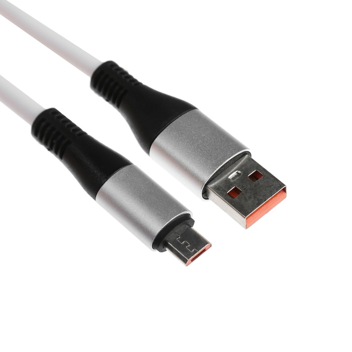 

Кабель MicroUSB - USB, 2.4 A, оплётка TPE, утолщенный, 1 метр, белый